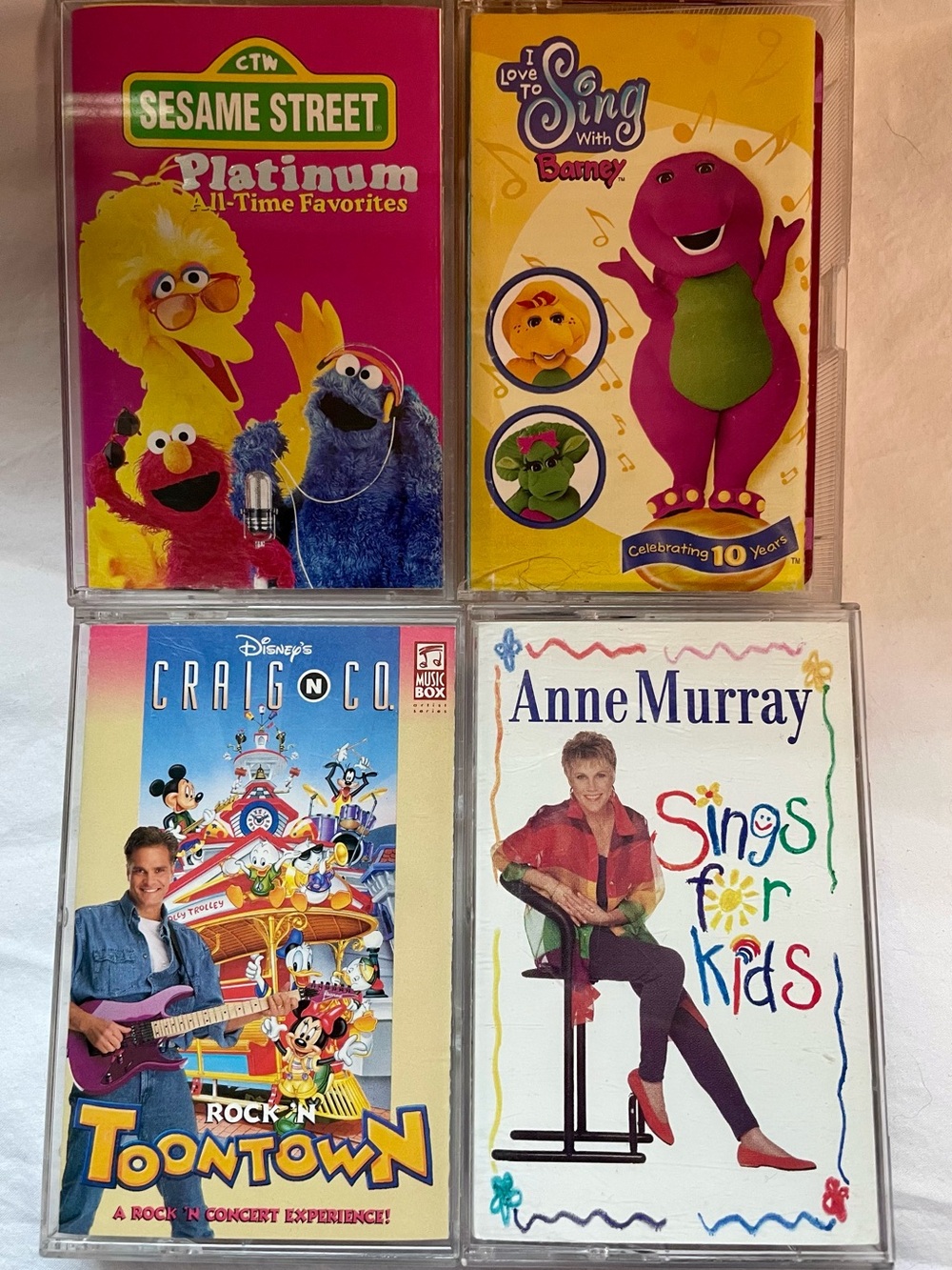 VTG Children's Cassette Lot - Sesame Street, Barney, Craig, Anne Murray